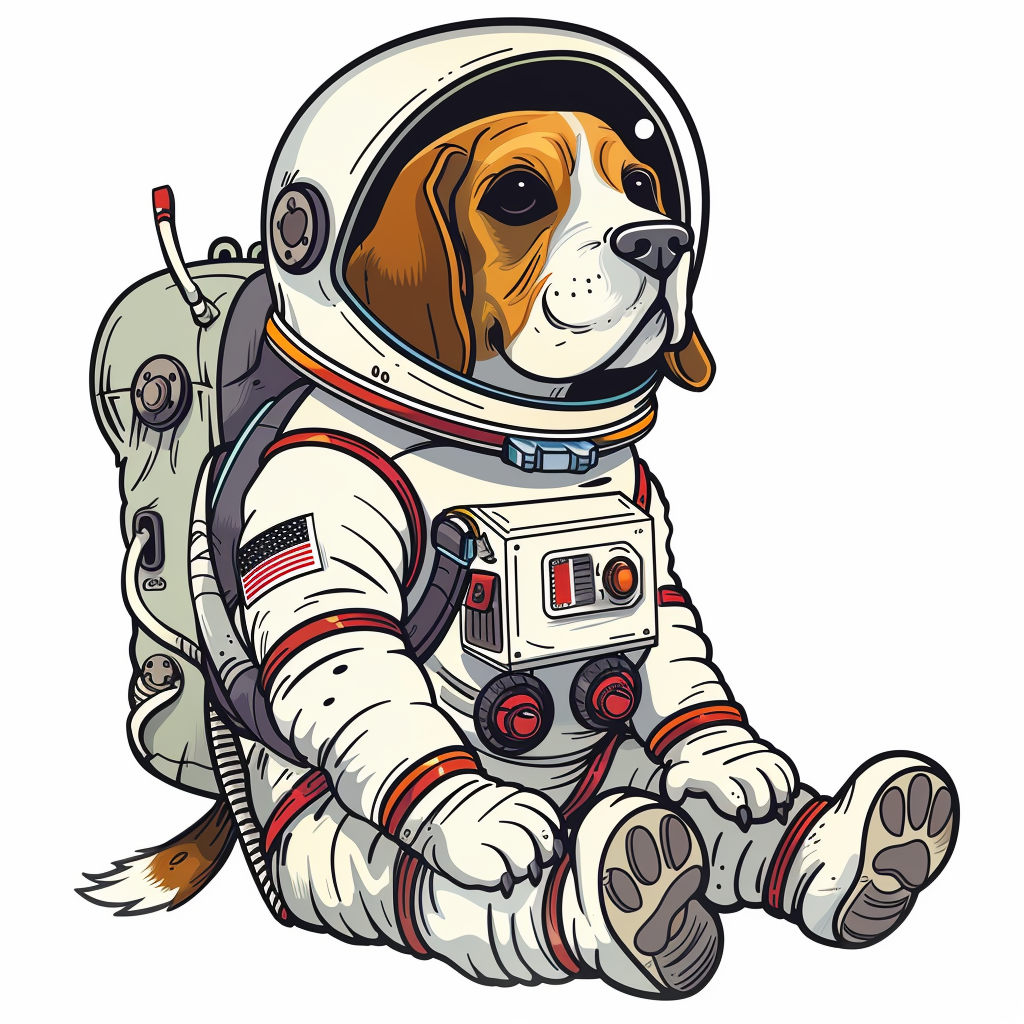 Beagle dog astronaut Vinyl Decal Sticker for Car, Laptop, Tumbler and more # F011958
