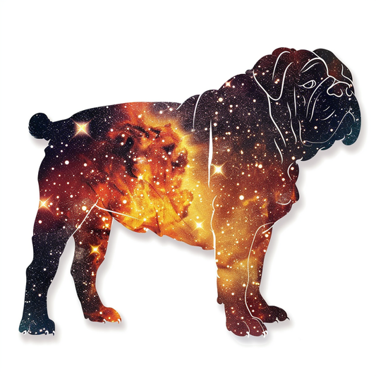 Bulldog Dog galaxy majestic Expressive surreal Vinyl Decal Sticker for Car, Laptop, Tumbler and more # F017500