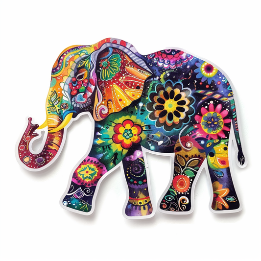 Elephant Expressive surreal Vinyl Decal Sticker for Car, Laptop, Tumbler and more # F022220-4" x 4"