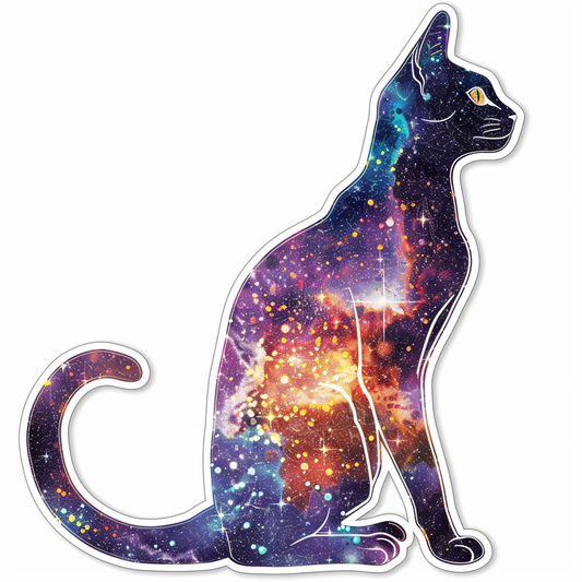 Abyssinian Cat astronaut majestic Expressive surreal Vinyl Decal Sticker for Car, Laptop, Tumbler and more # F021146-4" x 4"