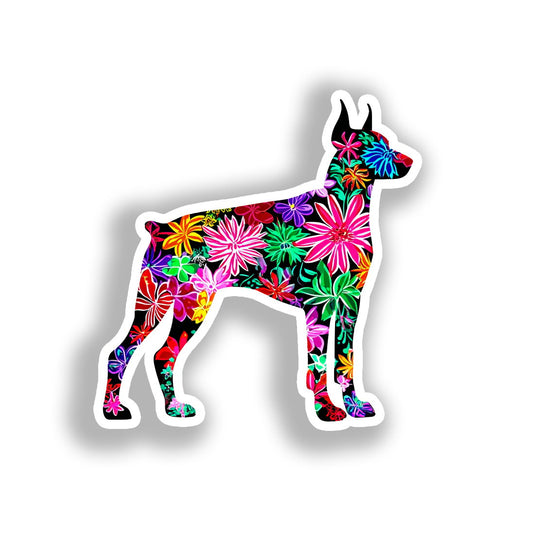 Doberman Pnscher Dog Vinyl Decal Sticker for Car, Laptop, Tumbler and more # A019712-4" x 4"