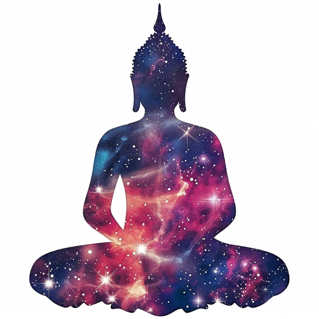 Sticker of a Buddha galaxy majestic Expressive surreal Vinyl Decal Sticker for Car, Laptop, Tumbler and more # F017236