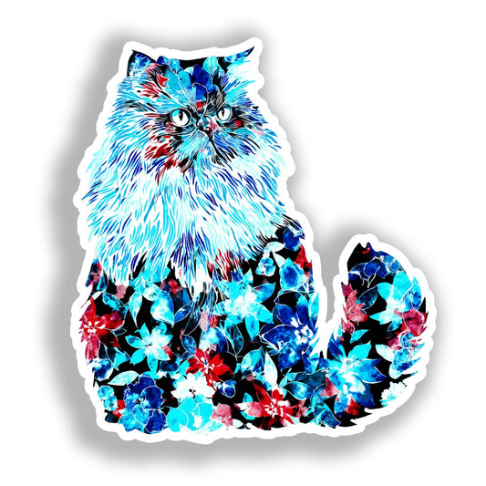 Persian Cat Vinyl Decal Sticker for Car, Laptop, Tumbler and more # A019256-4" x 4"