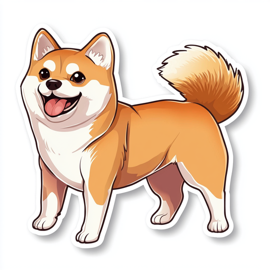 Shiba Inu sticker cartoon style Expressive surreal Vinyl Decal Sticker for Car, Laptop, Tumbler and more # F025804
