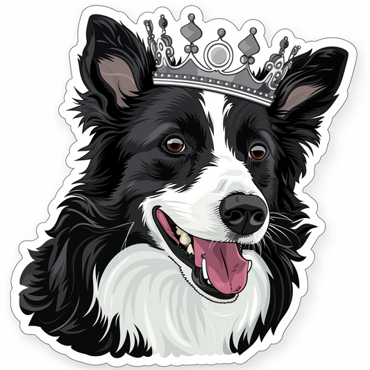 Border Collie Dog majestic Expressive surreal Vinyl Decal Sticker for Car, Laptop, Tumbler and more # F021759-4" x 4"