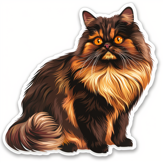 Persian Cat Expressive surreal Vinyl Decal Sticker for Car, Laptop, Tumbler and more # F016493