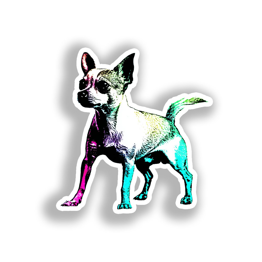 Chihuahua Dog Vinyl Decal Sticker for Car, Laptop, Tumbler and more # A017925-4" x 4"