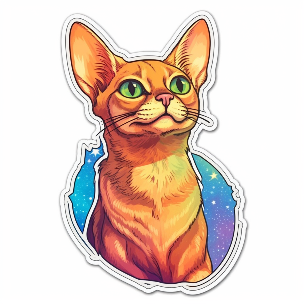 Abyssinian Cat Vinyl Decal Sticker for Car, Laptop, Tumbler and more # 0010074