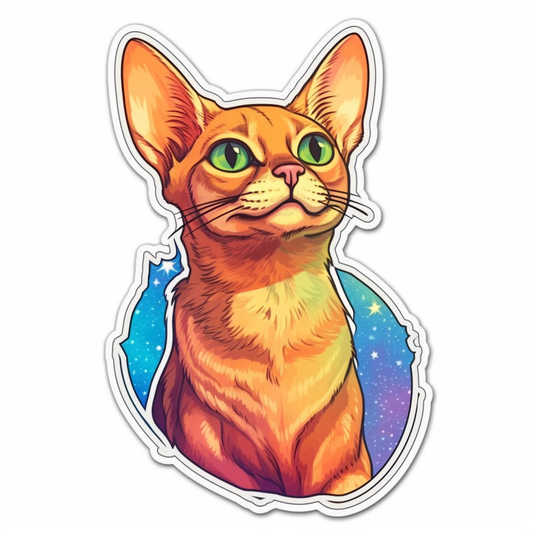 Abyssinian Cat Vinyl Decal Sticker for Car, Laptop, Tumbler and more # 0010074
