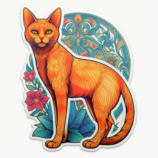 Abyssinian Cat Vinyl Decal Sticker for Car, Laptop, Tumbler and more # 0010081