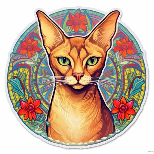 Abyssinian Cat Vinyl Decal Sticker for Car, Laptop, Tumbler and more # 0010072