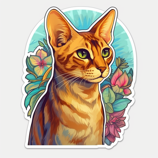 Abyssinian Cat Vinyl Decal Sticker for Car, Laptop, Tumbler and more # 0010073