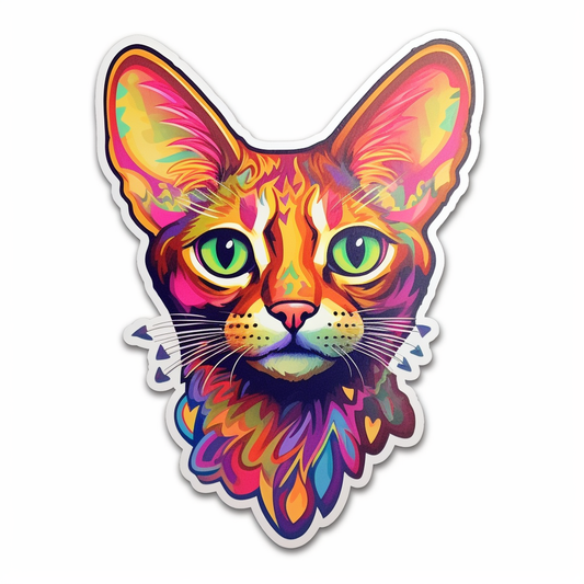 Abyssinian Cat Vinyl Decal Sticker for Car, Laptop, Tumbler and more # 0010086
