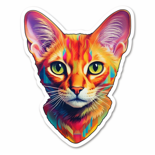 Abyssinian Cat Vinyl Decal Sticker for Car, Laptop, Tumbler and more # 0010079