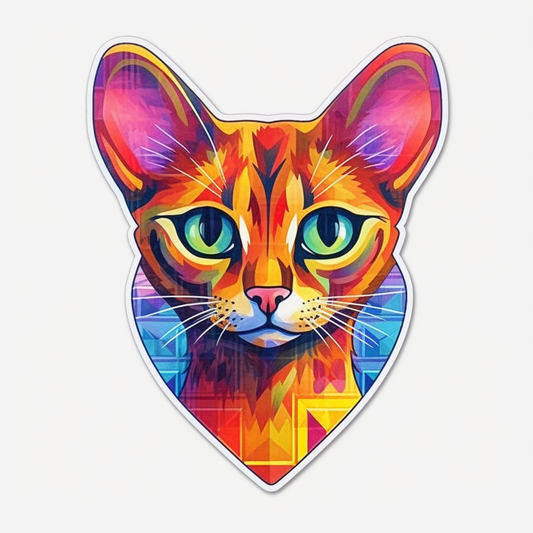Abyssinian Cat Vinyl Decal Sticker for Car, Laptop, Tumbler and more # 0010087