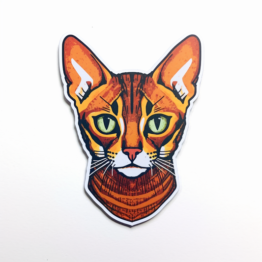 Abyssinian Cat Vinyl Decal Sticker for Car, Laptop, Tumbler and more # 0010070