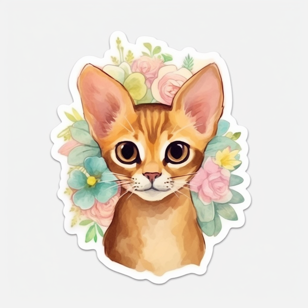 Abyssinian Cat Vinyl Decal Sticker for Car, Laptop, Tumbler and more # 0010083