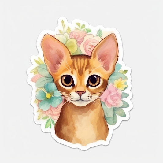 Abyssinian Cat Vinyl Decal Sticker for Car, Laptop, Tumbler and more # 0010083
