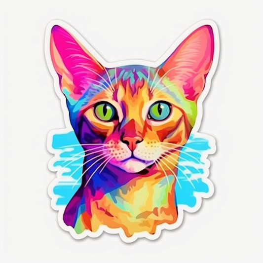 Abyssinian Cat Vinyl Decal Sticker for Car, Laptop, Tumbler and more # 0010075