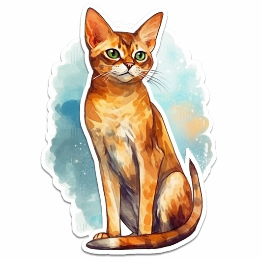Abyssinian Cat Vinyl Decal Sticker for Car, Laptop, Tumbler and more # 0010082