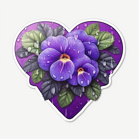 African Violet Plant Vinyl Decal Sticker for Car, Laptop, Tumbler and more # 0010112