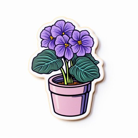 African Violet Plant Vinyl Decal Sticker for Car, Laptop, Tumbler and more # 0010104