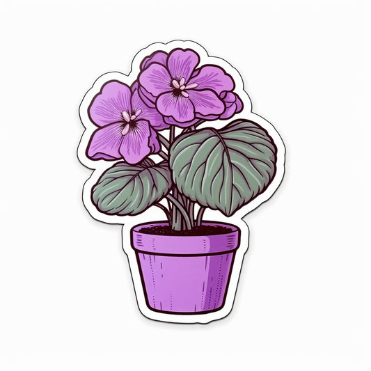 African Violet Plant Vinyl Decal Sticker for Car, Laptop, Tumbler and more # 0010099