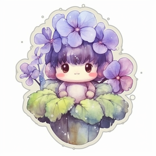 African Violet Plant Vinyl Decal Sticker for Car, Laptop, Tumbler and more # 0010101