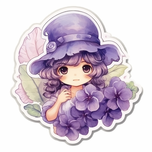 African Violet Plant Vinyl Decal Sticker for Car, Laptop, Tumbler and more # 0010107
