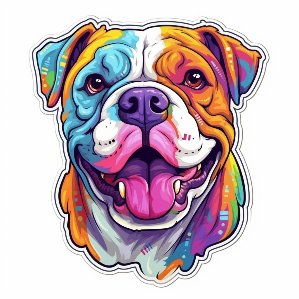 American Bulldog Dog Vinyl Decal Sticker for Car, Laptop, Tumbler and more # 0010124