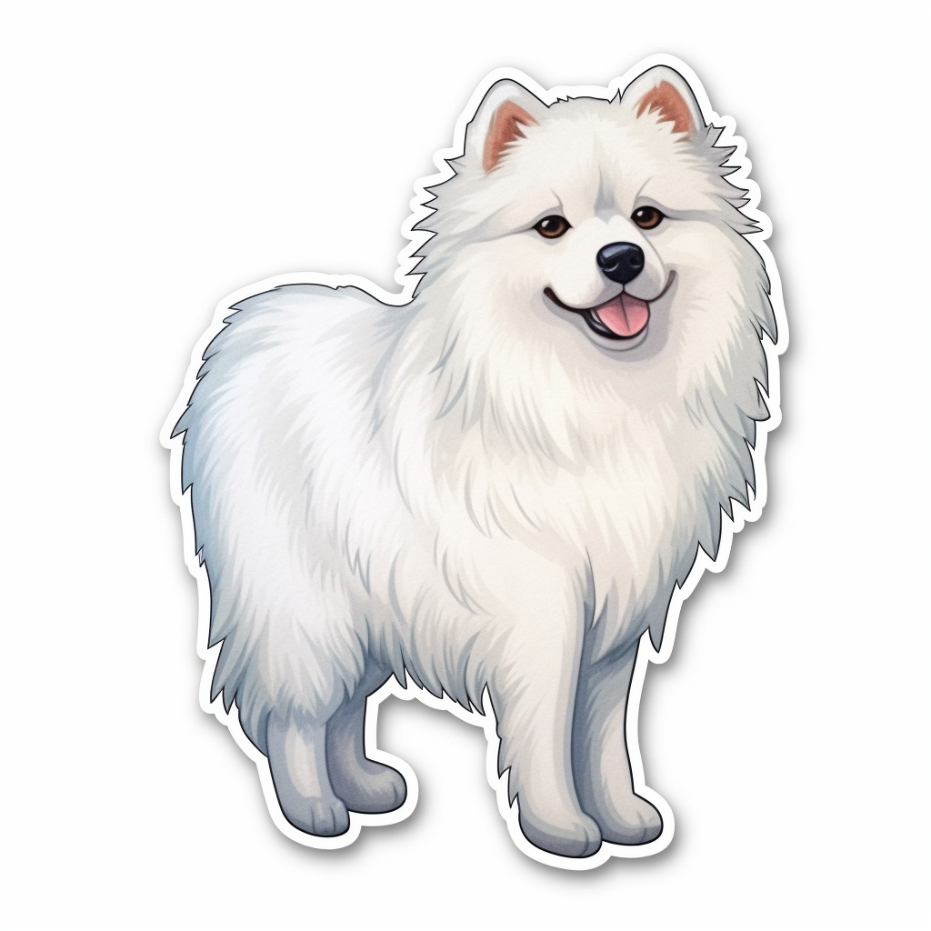 American Eskimo Dog Vinyl Decal Sticker for Car, Laptop, Tumbler and more # 0010226
