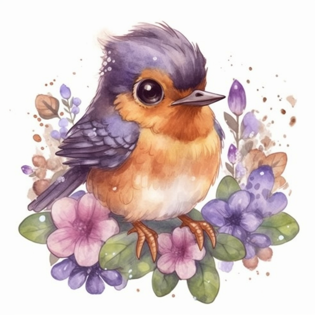 Wisconsin American Robin bird Wood Violet flower  Vinyl Decal Sticker for Car, Laptop, Tumbler and more # 0010026