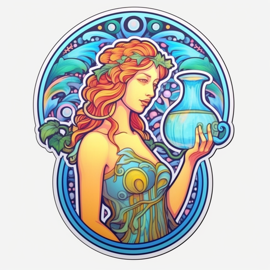 Aquarius Aquarius water bearer symbol Vinyl Decal Sticker for Car, Laptop, Tumbler and more # 0010326