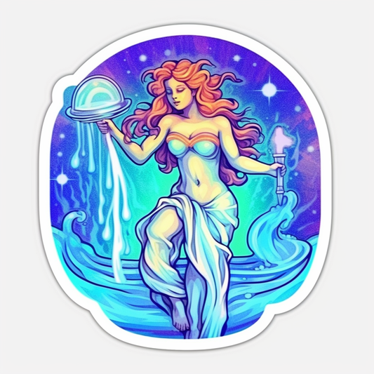 Aquarius Aquarius water bearer symbol Vinyl Decal Sticker for Car, Laptop, Tumbler and more # 0010329