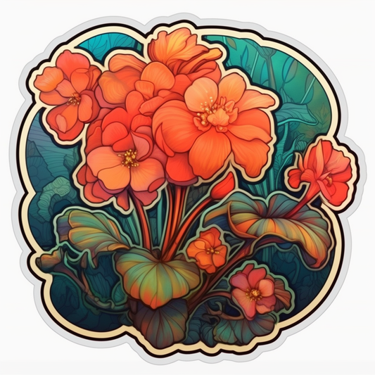 Begonia Plant Vinyl Decal Sticker for Car, Laptop, Tumbler and more # 0010433