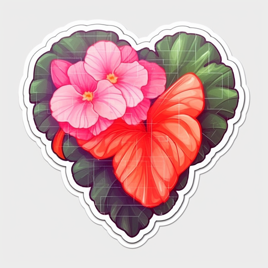 Begonia Plant Vinyl Decal Sticker for Car, Laptop, Tumbler and more # 0010456