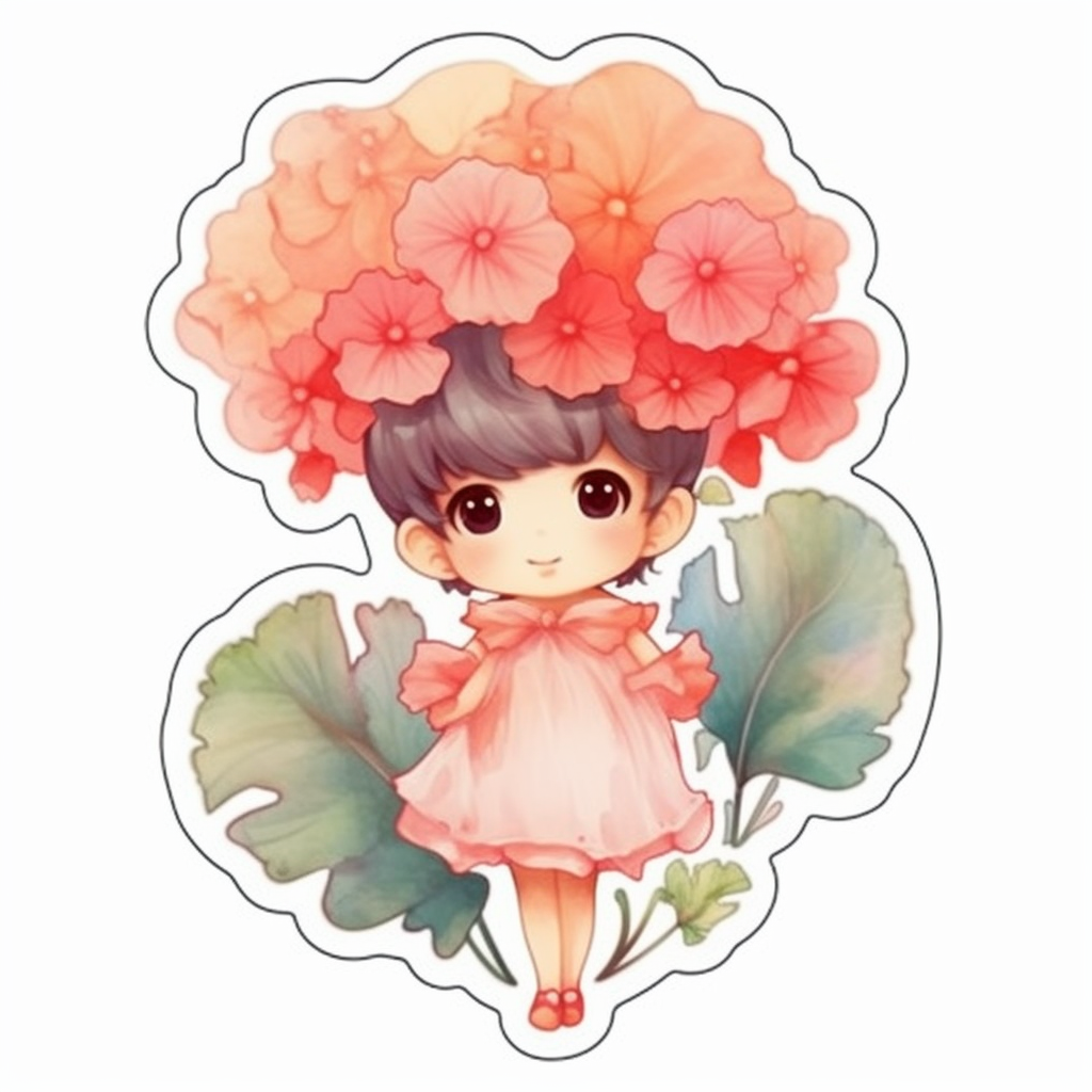 Begonia Plant Vinyl Decal Sticker for Car, Laptop, Tumbler and more # 0010470