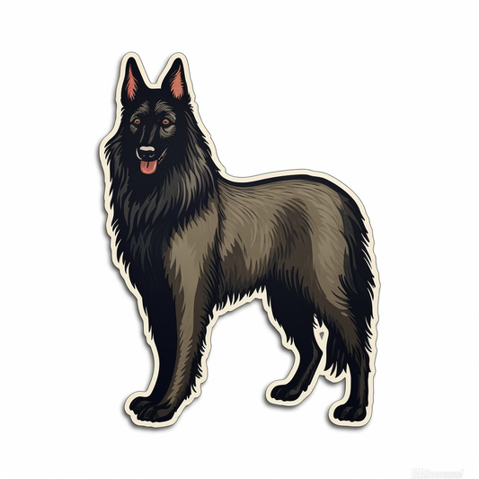 Belgian Sheepdog Dog Vinyl Decal Sticker for Car, Laptop, Tumbler and more # 0010421