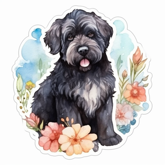 Black Russian Terrier Dog Vinyl Decal Sticker for Car, Laptop, Tumbler and more # 0010599