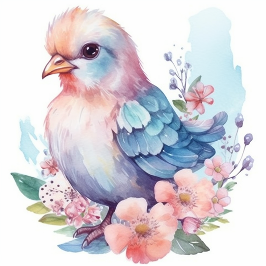 Delaware Blue Hen Chicken bird Peach Blossom flower  Vinyl Decal Sticker for Car, Laptop, Tumbler and more # 008335