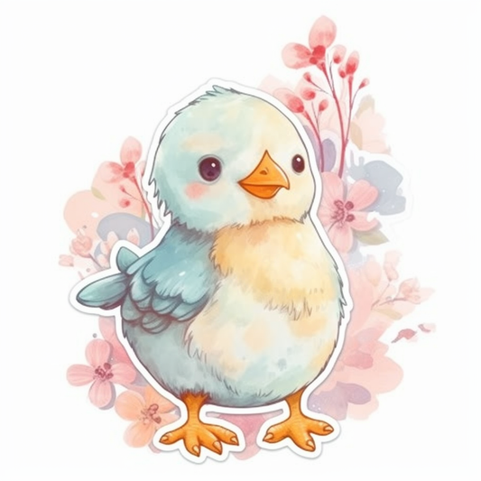 Delaware Blue Hen Chicken bird Peach Blossom flower  Vinyl Decal Sticker for Car, Laptop, Tumbler and more # 008332