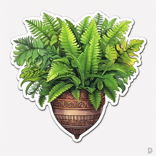Boston Fern Plant Vinyl Decal Sticker for Car, Laptop, Tumbler and more # 0010628
