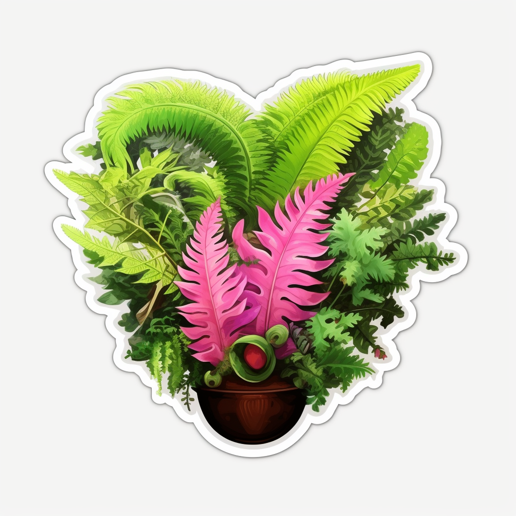 Boston Fern Plant Vinyl Decal Sticker for Car, Laptop, Tumbler and more # 0010508