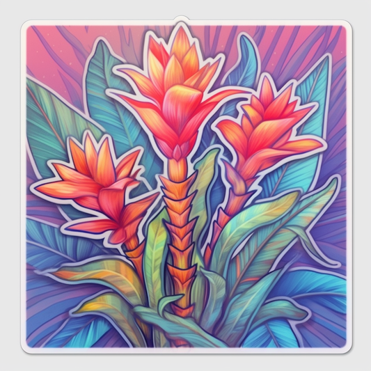 Bromeliad Plant Vinyl Decal Sticker for Car, Laptop, Tumbler and more # 0010621