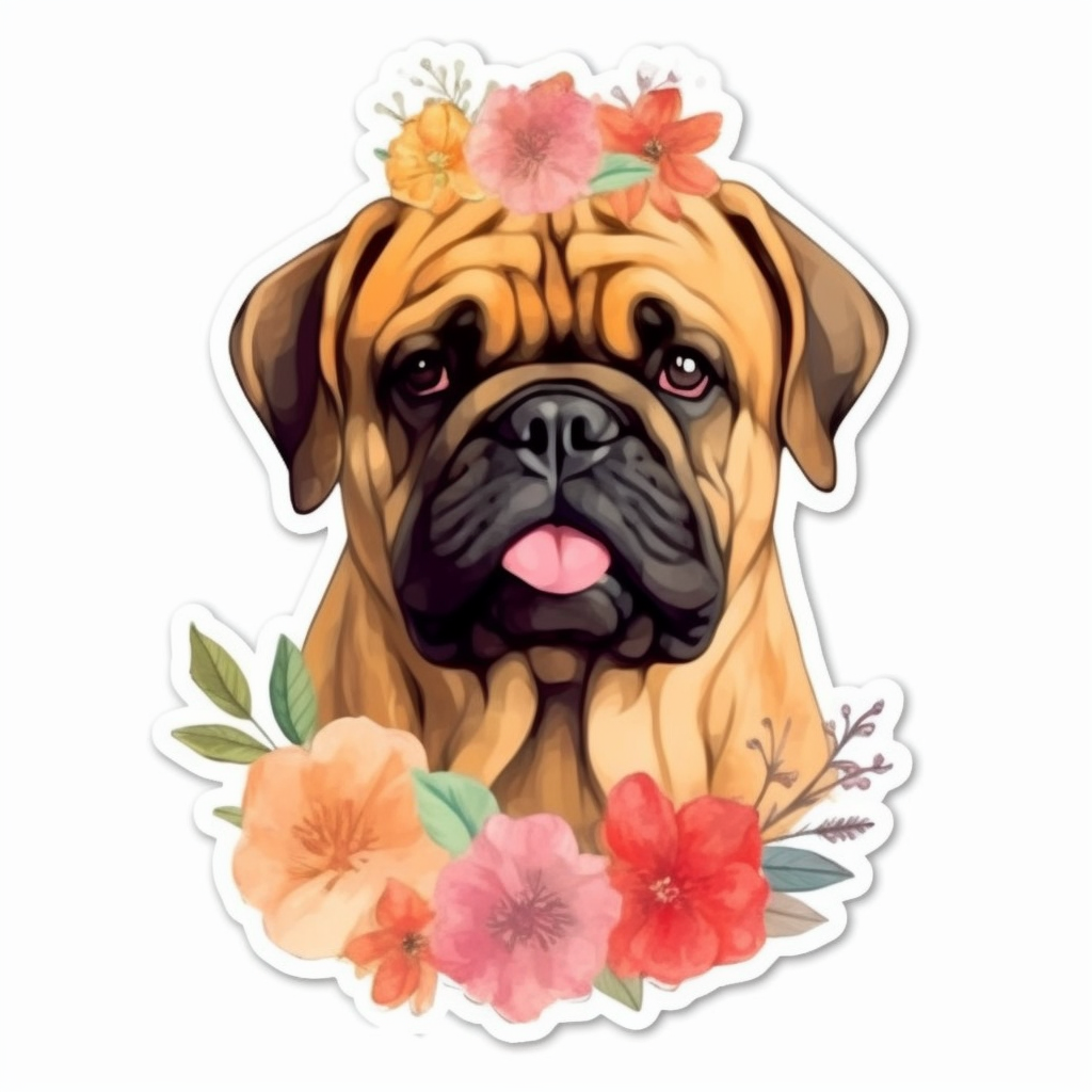 Bullmastiff Dog Vinyl Decal Sticker for Car, Laptop, Tumbler and more # 0010563