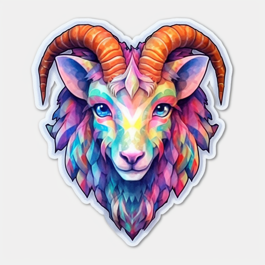Capricorn goat symbol Vinyl Decal Sticker for Car, Laptop, Tumbler and more # 0010693
