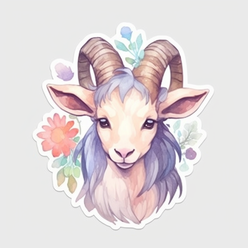 Capricorn goat symbol Vinyl Decal Sticker for Car, Laptop, Tumbler and more # 0010634