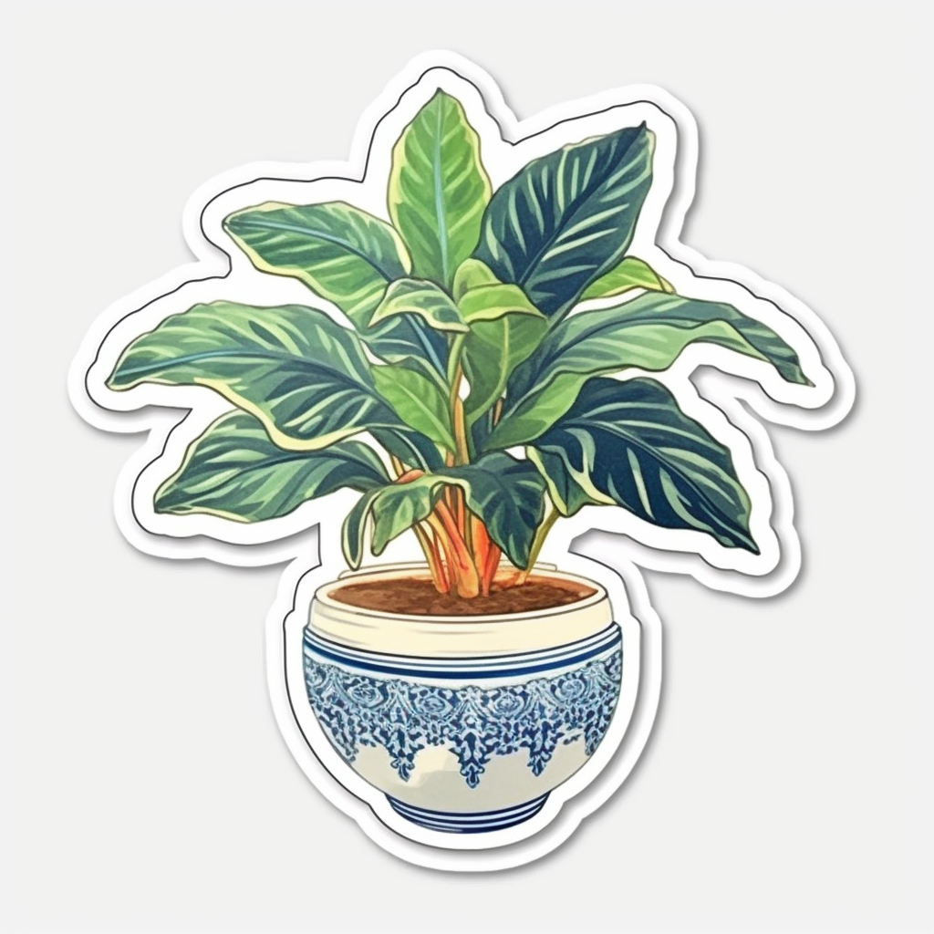 Chinese Evergreen Plant Vinyl Decal Sticker for Car, Laptop, Tumbler and more # 0010677