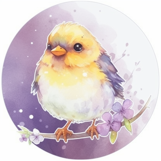 New Jersey Eastern Goldfinch bird Violet flower  Vinyl Decal Sticker for Car, Laptop, Tumbler and more # 008910