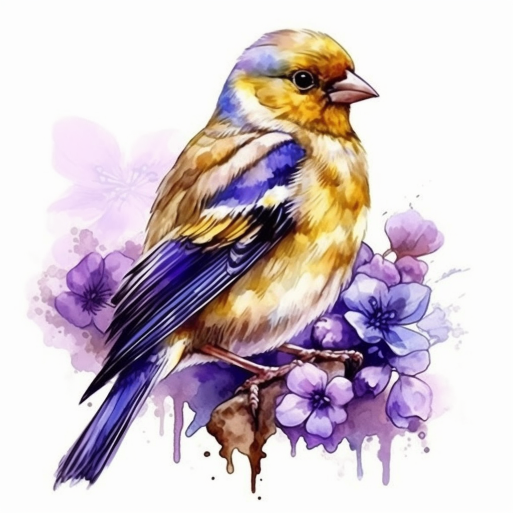 New Jersey Eastern Goldfinch bird Violet flower  Vinyl Decal Sticker for Car, Laptop, Tumbler and more # 008926